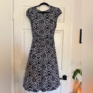 Enfocus Studio Black and White Floral Geometric Dress